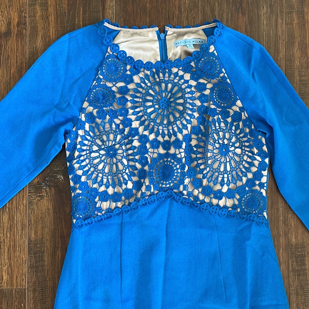 Antonio Melani - Marine Blue Dress Knee Length Women’s size 4 with 3/4 Sleeves